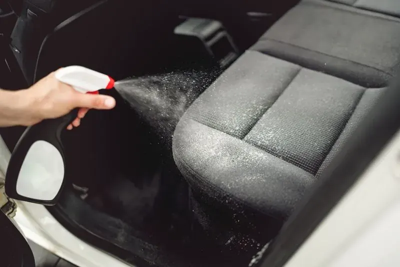 Interior steam cleaning of a vehicle